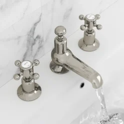 JTP Grosvenor Cross 3 Hole Deck Mounted Basin Mixer Tap