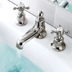 JTP Grosvenor Cross 3 Hole Deck Mounted Basin Mixer Tap