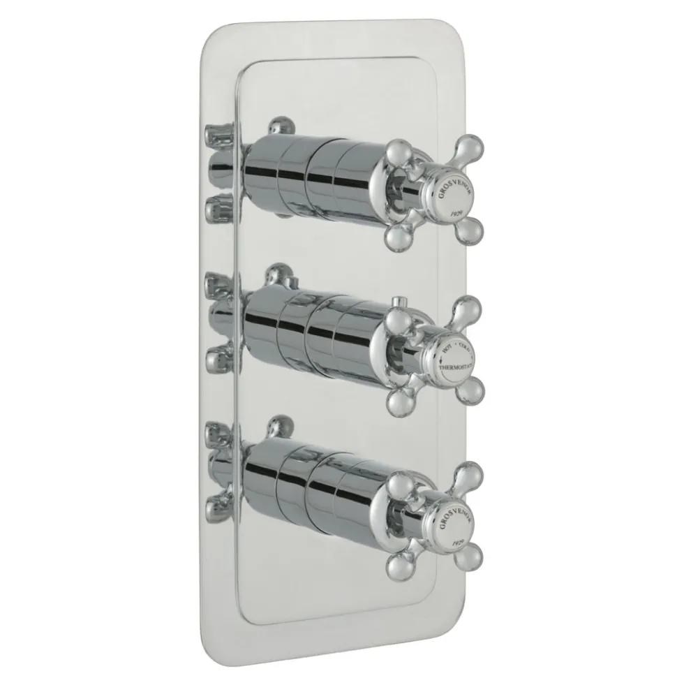 JTP Grosvenor Cross Vertical Concealed 2 Outlet Shower Valve