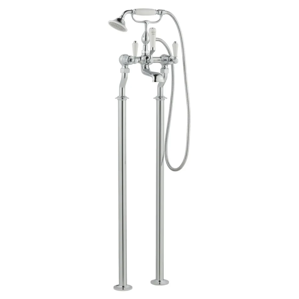 JTP Grosvenor Lever Floor Standing Bath And Shower Mixer Tap With Shower Kit