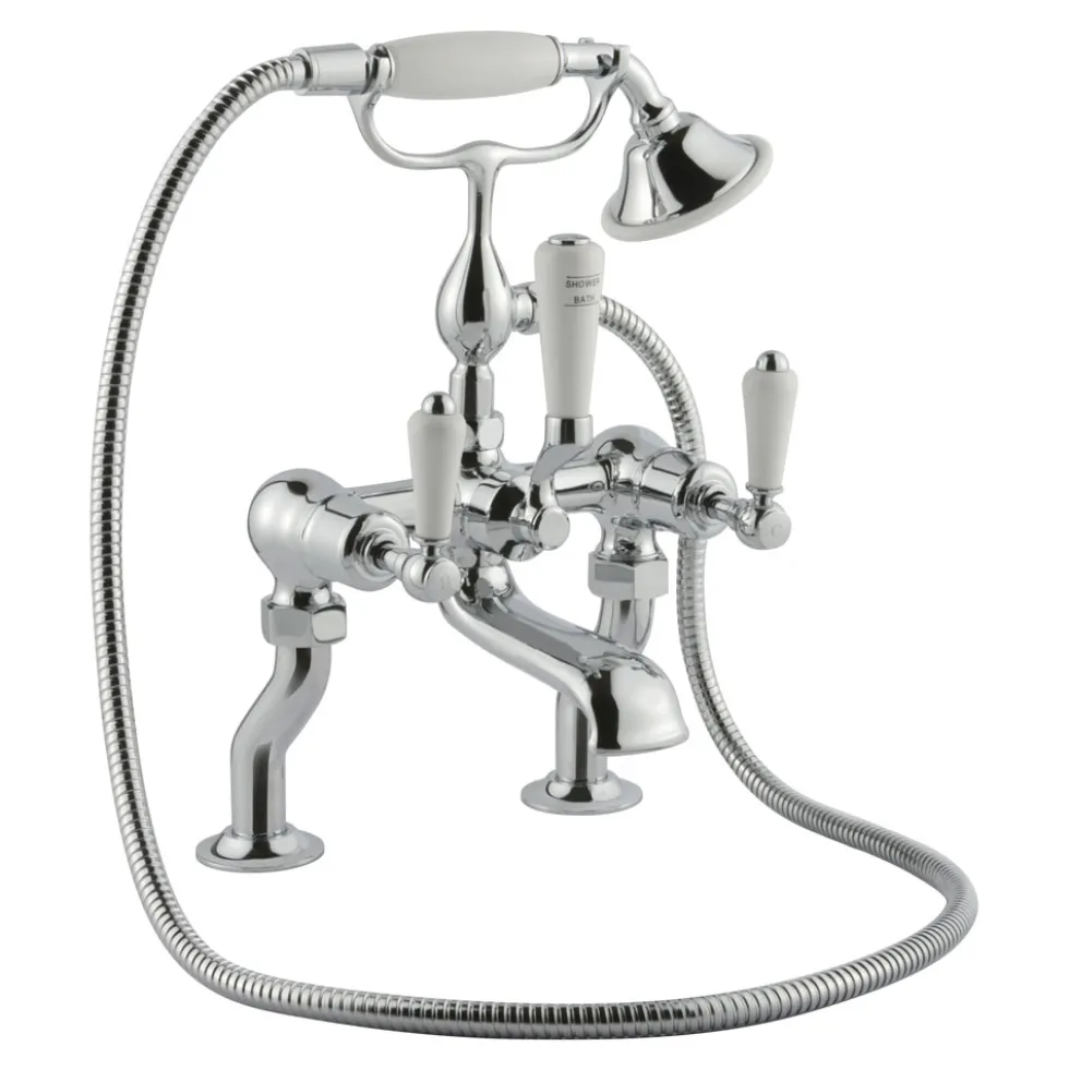 JTP Grosvenor Lever Floor Standing Bath And Shower Mixer Tap With Shower Kit