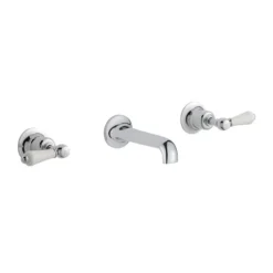 JTP Grosvenor Lever 3 Hole Wall Mounted Basin Mixer Tap