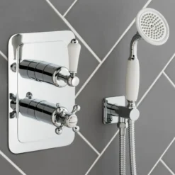 JTP Grosvenor Lever Vertical Concealed 2 Outlet 2 Control Shower Valve