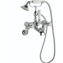 JTP Grosvenor Pinch Wall Mounted Bath Shower Mixer With Kit