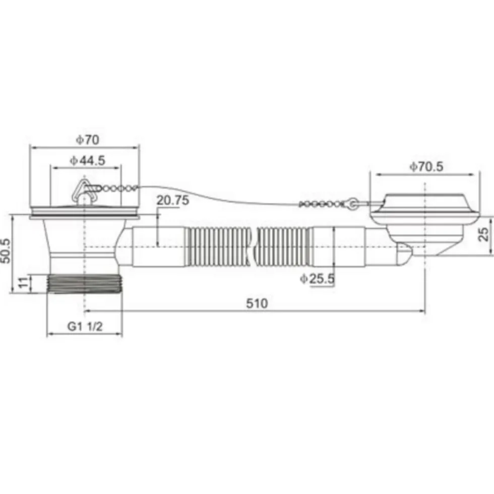 JTP Grosvenor Plug & Chain Bath Waste