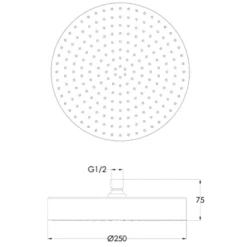 Just Taps 250mm Fixed Shower Head