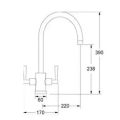 Just Taps Newbury Twin Lever Mono Kitchen Mixer Tap
