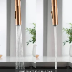 Just Taps VOS Pull Out Spray Single Lever Mono Kitchen Mixer - Brushed Brass
