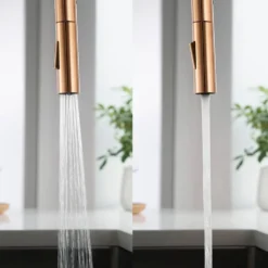 Just Taps VOS Pull Out Spray Single Lever Mono Kitchen Mixer - Rose Gold