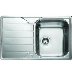Leisure Albion 1 Bowl Stainless Steel Kitchen Sink with Reversible Drainer - 800 x 508mm