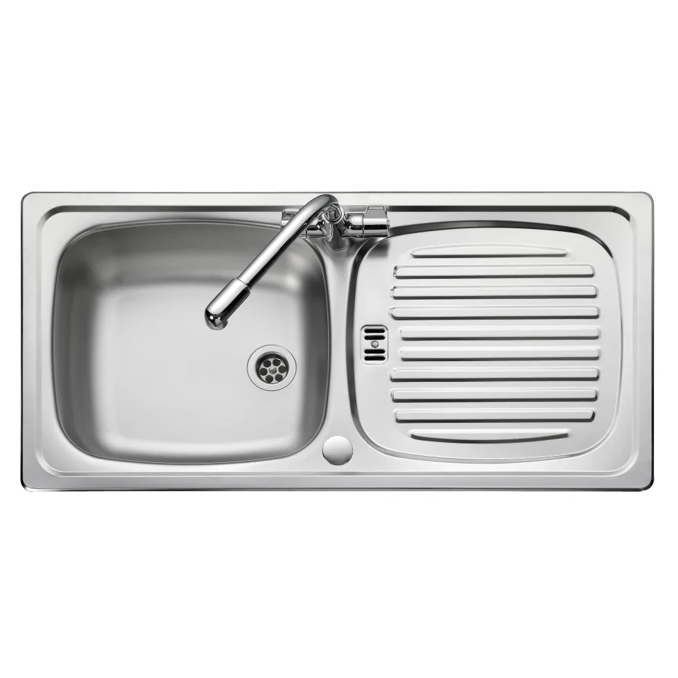Leisure Euroline 1 Bowl Stainless Steel Sink with Reversible Drainer - 860 x 435mm