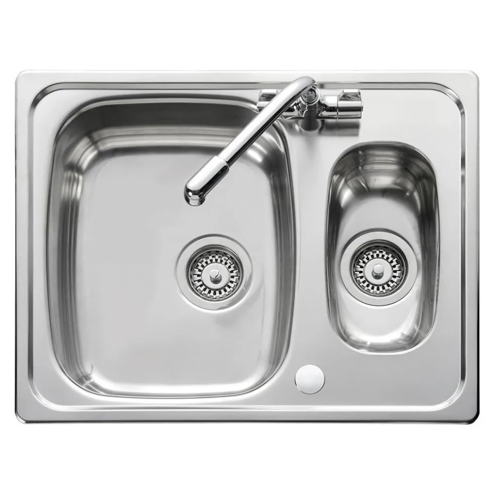 Leisure Euroline Reversible 1.5 Bowl Stainless Steel Kitchen Sink - 647 x 508mm