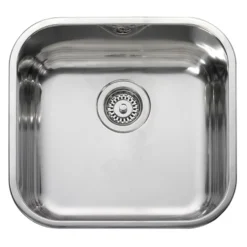 Leisure Square 1 Bowl Polished Stainless Steel Inset Sink & Waste Kit - 432 x 452mm
