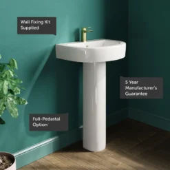 Lorraine 550mm Basin & Full Pedestal