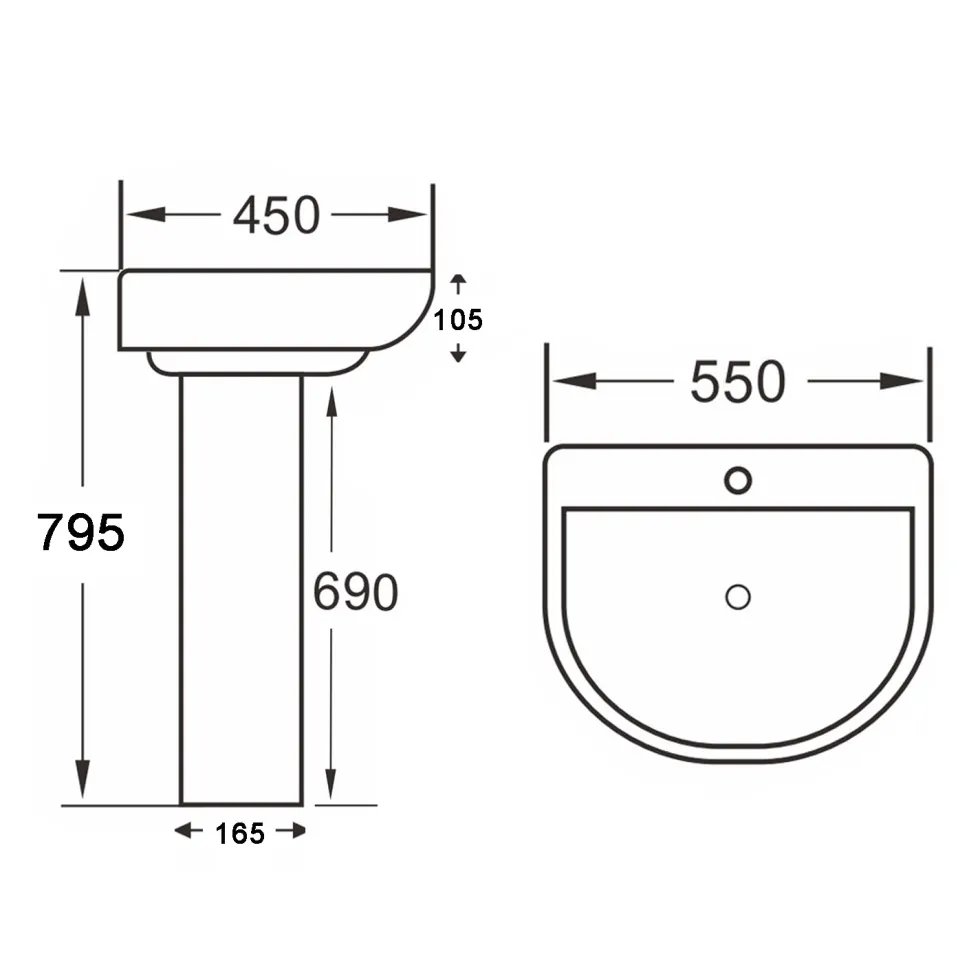 Lorraine Rimless Toilet & Basin Bathroom Suite