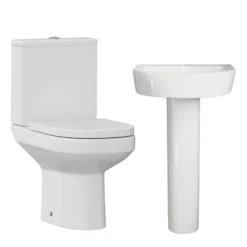 Lorraine Rimless Toilet & Basin Bathroom Suite