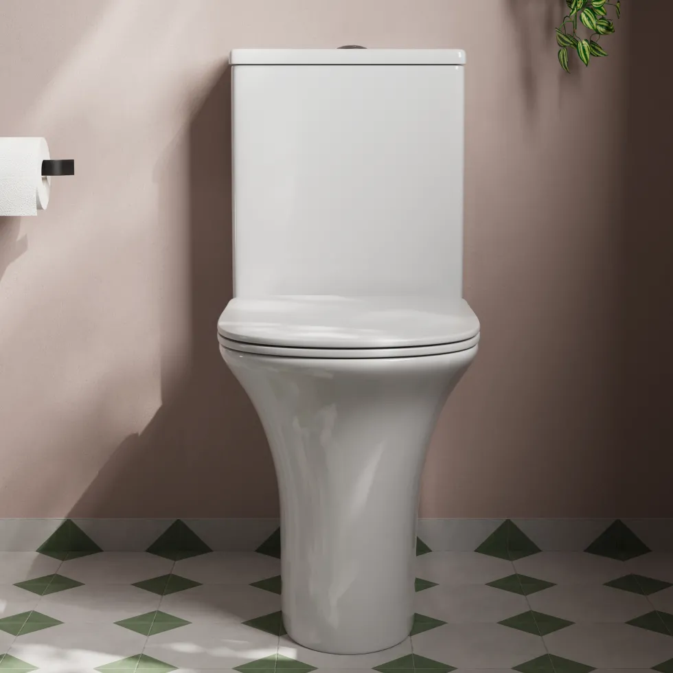 Lydia Rimless Close to Wall Close Coupled Toilet & Soft Close Seat
