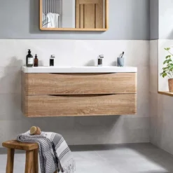 Maia 1200mm Wall Mounted Double Basin Vanity Unit