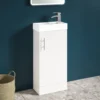 Maisie Compact 400mm Mini Cloakroom Vanity Unit and Basin - Gloss White