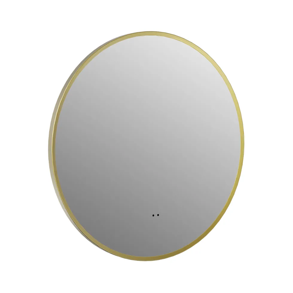 Marcos LED Illuminated Round Framed Mirror with Demister Pad & Colour Change Lights - 600mm