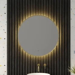 Marcos LED Illuminated Round Framed Mirror with Demister Pad & Colour Change Lights - 600mm