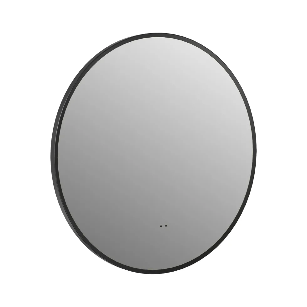 Marcos LED Illuminated Round Framed Mirror with Demister Pad & Colour Change Lights - 600mm