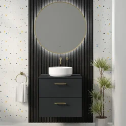 Marcos LED Illuminated Round Framed Mirror with Demister Pad & Colour Change Lights - 800mm