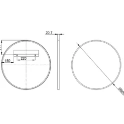 Marcos Round Framed Mirror - 600mm