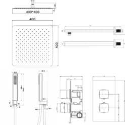 Margot Concealed Shower Valve, Fixed Shower Head & Handset