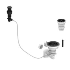 Matt Black Presto Automatic Waste Kit for Thomas Denby 1.5 Bowl Ceramic Kitchen Sinks