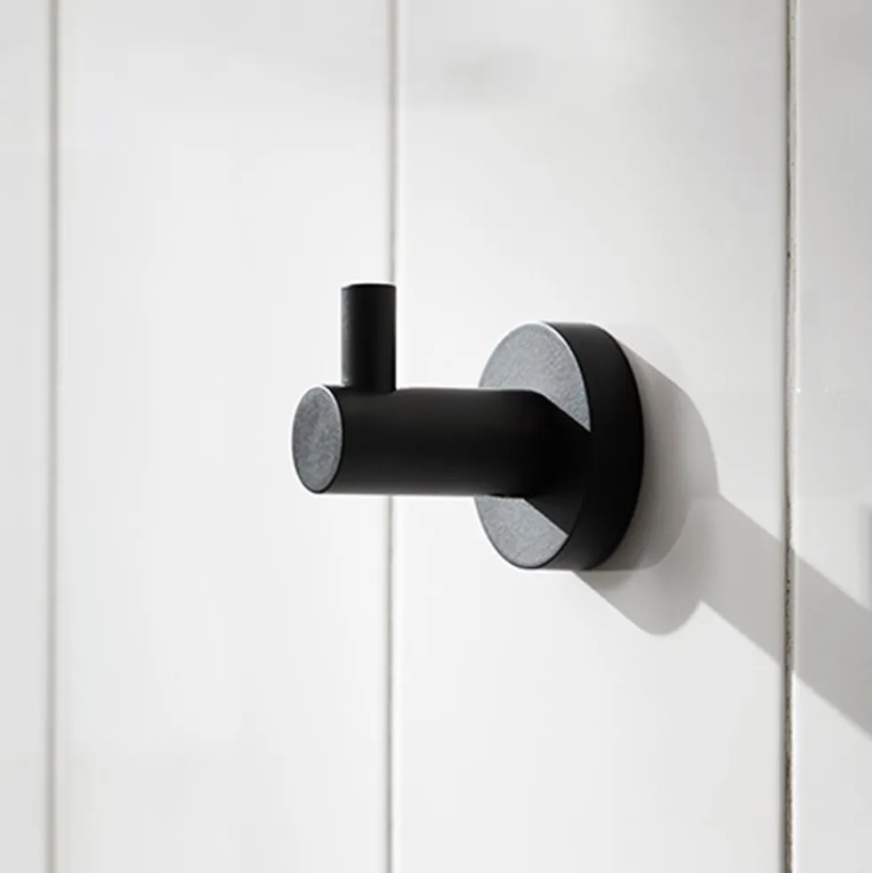 Miller Bond Matt Black Single Robe Hook