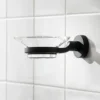 Miller Bond Matt Black Soap Dish Holder & Glass Soap Dish