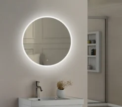 Nicole LED Illuminated Round Slimline Bathroom Mirror with Demister Pad & Colour Change LEDs - 600mm & 800mm