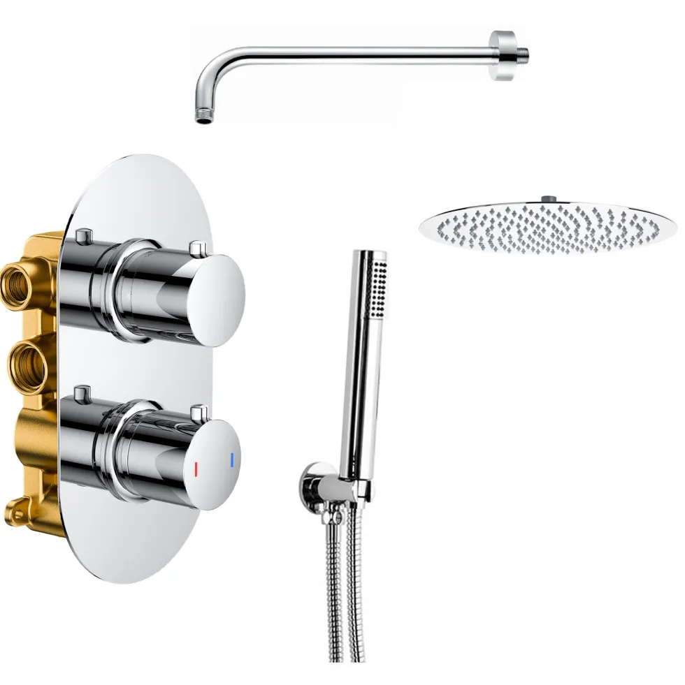 Nina Concealed Shower Valve, Fixed Shower Head & Handset