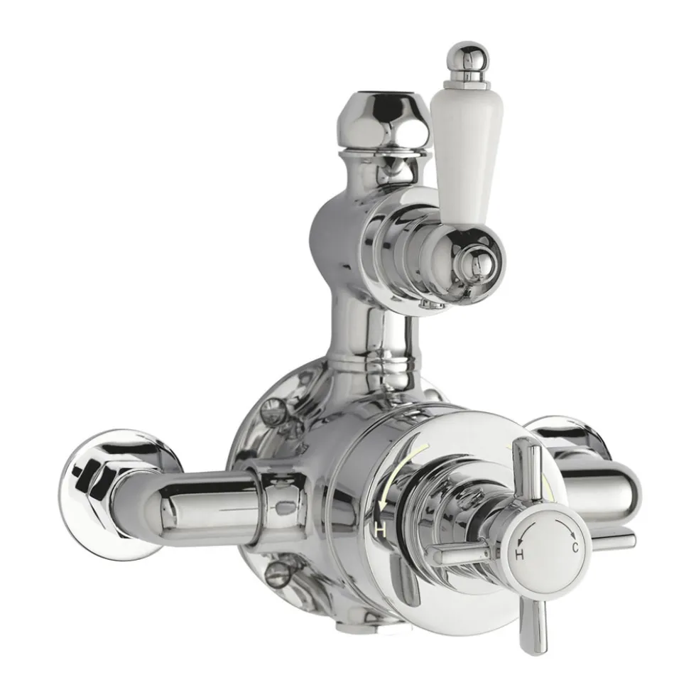 nuie Edwardian Twin Exposed Thermostatic Shower Valve