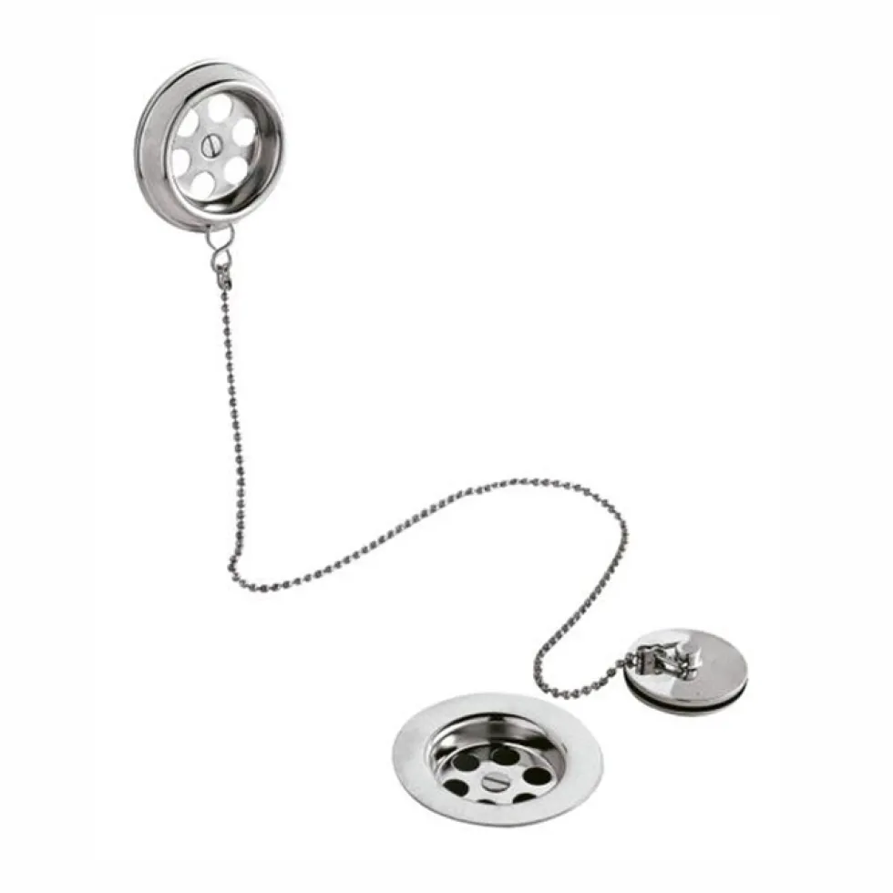 nuie Plug & Chain Bath Waste with Overflow & Retainer