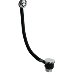 nuie Push Button Bath Waste with Dome Overflow Cover