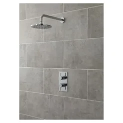 nuie Round Chrome Plated Fixed Shower Head - 200mm Diameter