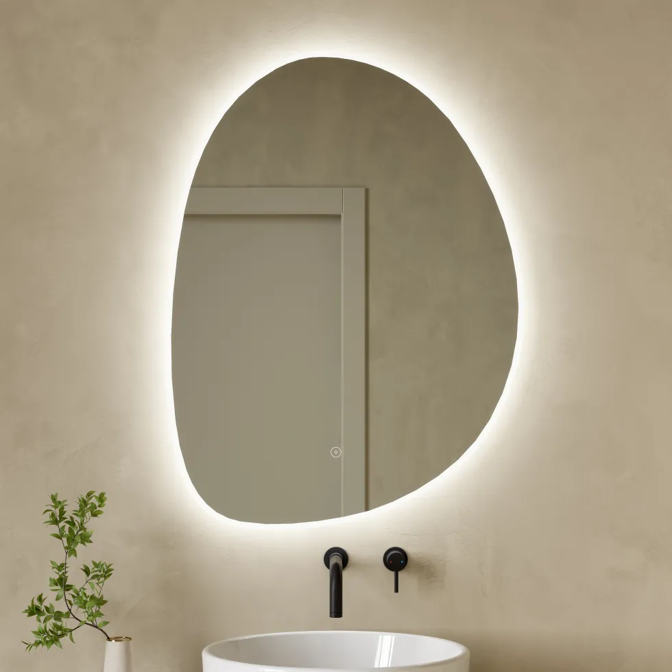 Organics LED Illuminated Mirror with Demister Pad & Colour Change Lights - 600 x 800mm