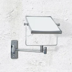 Origins Living Addison Reversible Rectangular Magnifying Chrome Mirror - 150 x 200mm