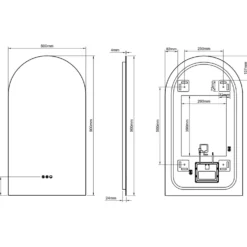 Origins Living Claris Arched LED Illuminated Mirror with Demister Pad & Colour Change Lights