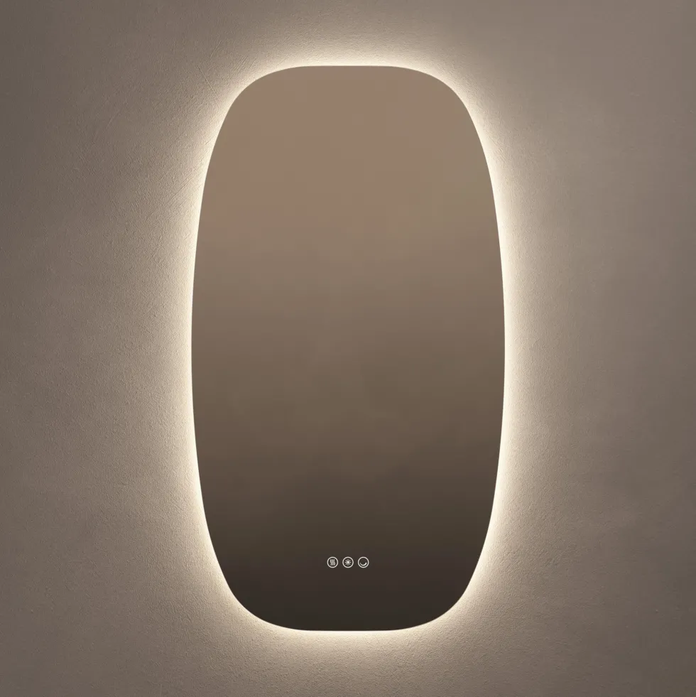 Origins Living Claris Barrel LED Illuminated Mirror with Demister Pad & Colour Change Lights - 500 x 900mm