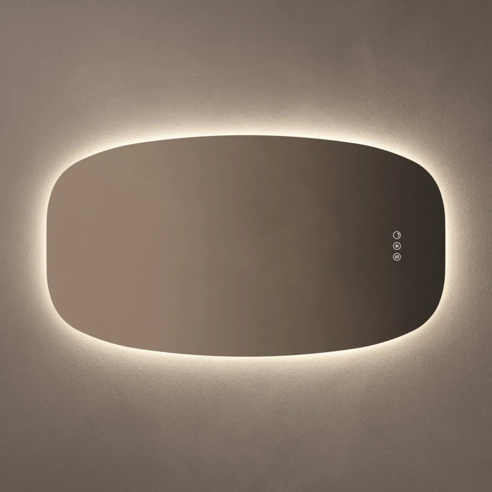Origins Living Claris Barrel LED Illuminated Mirror with Demister Pad & Colour Change Lights - 500 x 900mm
