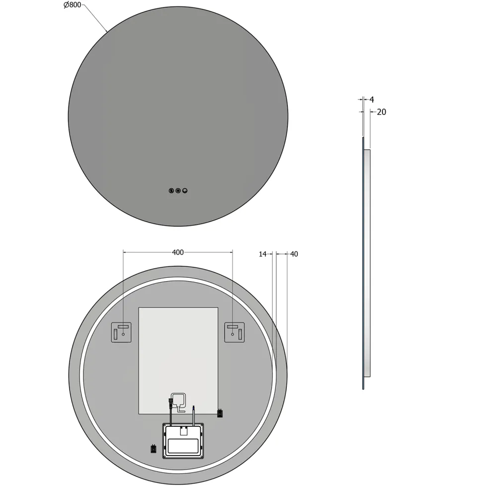 Origins Living Claris Round LED Illuminated Mirror with Demister Pad & Colour Change Lights