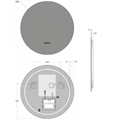 Origins Living Claris Round LED Illuminated Mirror with Demister Pad & Colour Change Lights