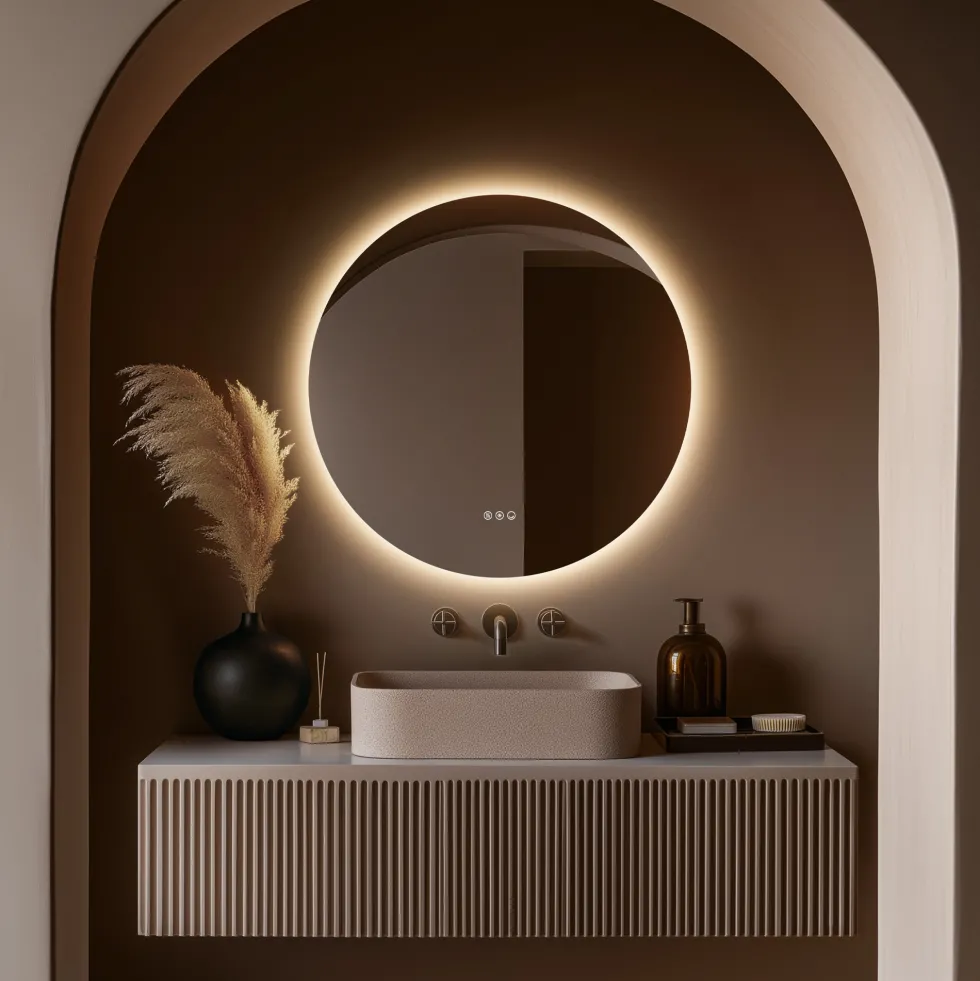 Origins Living Claris Round LED Illuminated Mirror with Demister Pad & Colour Change Lights
