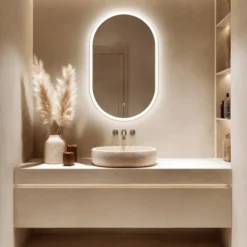 Origins Living Cleo Capsule LED Illuminated Mirror with Demister Pad - 500 x 800mm