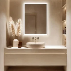 Origins Living Cleo Rectangular LED Illuminated Mirror with Demister Pad - 600 x 800mm