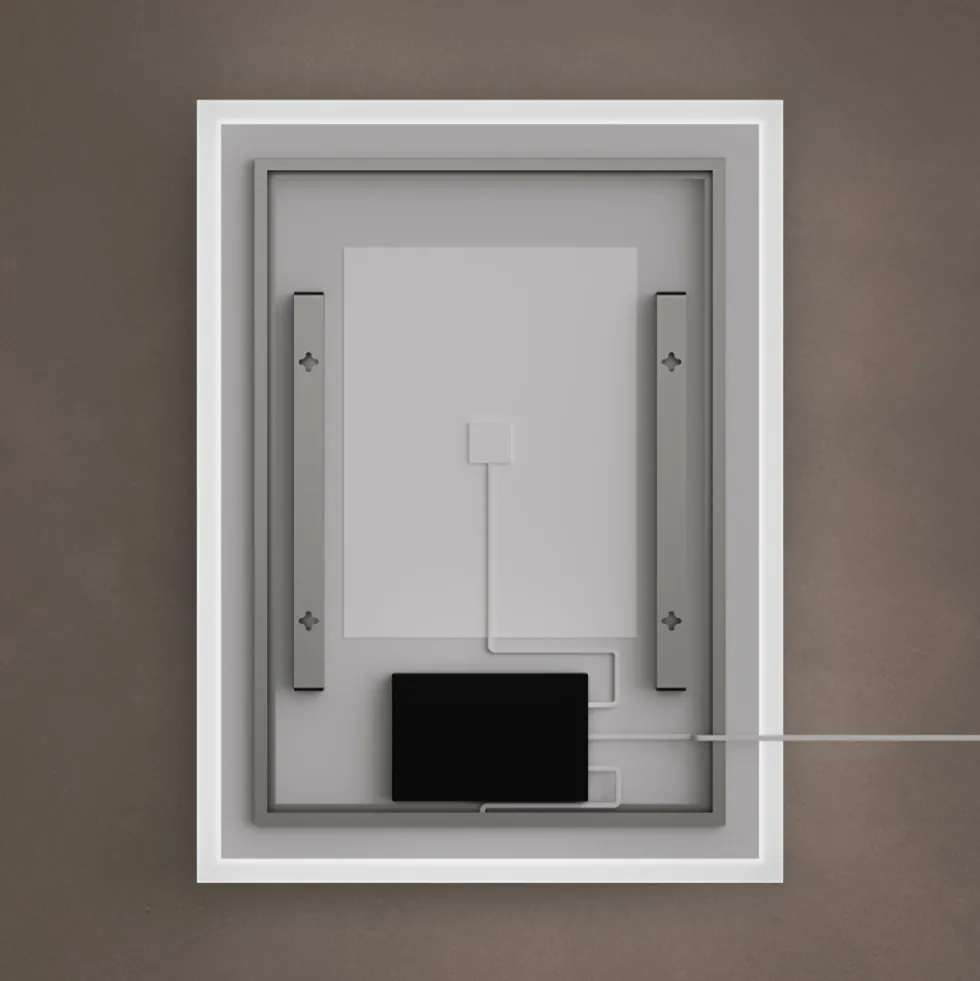 Origins Living Cleo Rectangular LED Illuminated Mirror with Demister Pad - 600 x 800mm