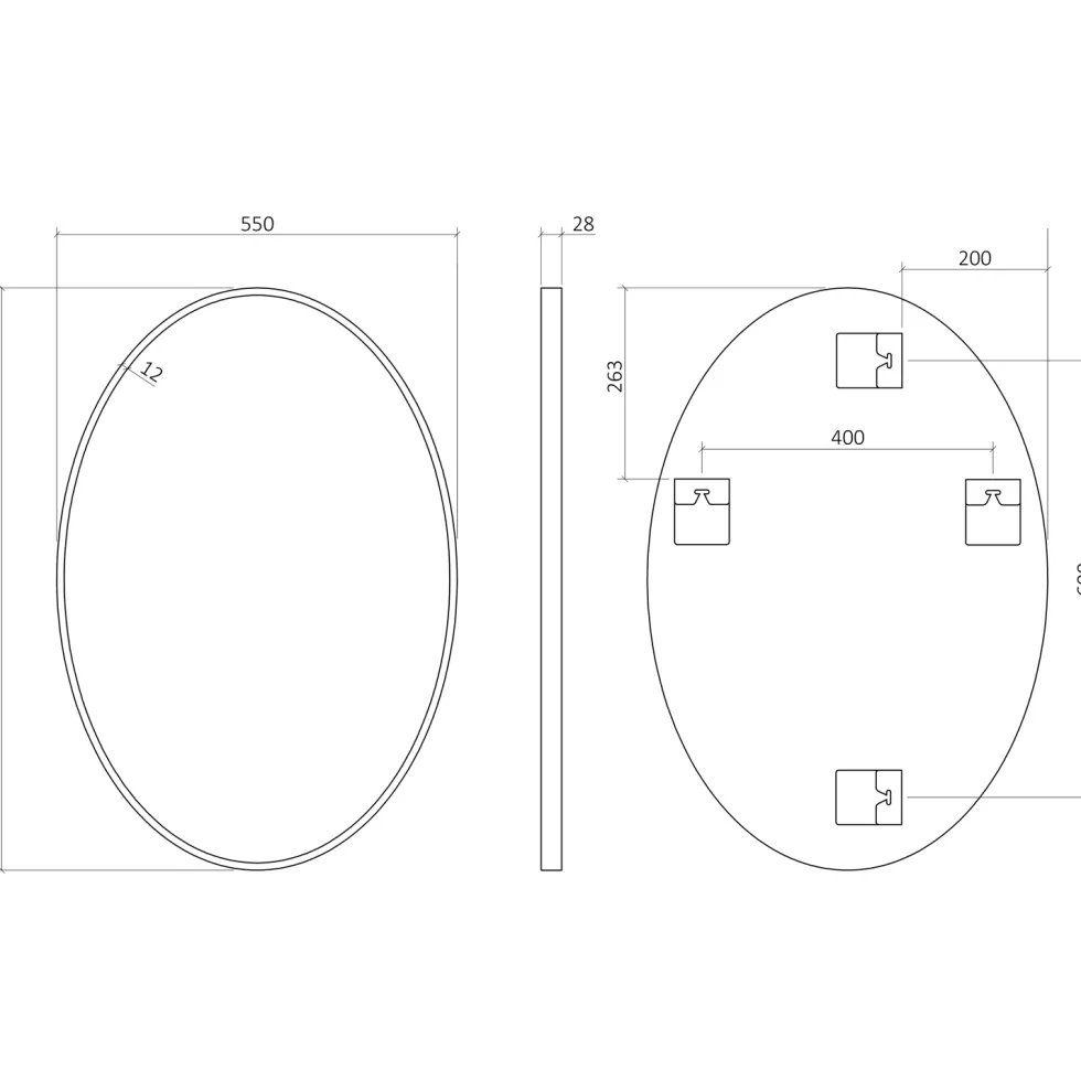 Origins Living Delphine Oval Mirror - 550 x 800mm